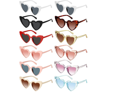 12 Pack Heart Shaped Sunglasses – Just $17.99!