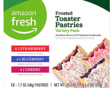 Amazon Fresh Toaster Pastries Variety Pack (Strawberry, Blueberry, Cherry), 12ct – Just $2.84!