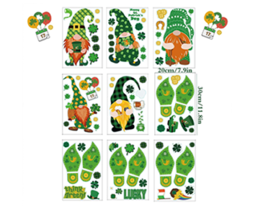 St. Patrick’s Day Window Cling Decorations – 9 Sheets – Just $5.99!