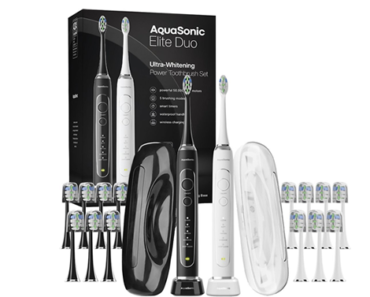 AquaSonic Elite Duo Ultra-Whitening Toothbrush Set – Just $74.95!
