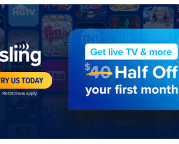 Half off your first month! Stream the live sports, news, and entertainment you love! Sling TV! The best deal in live TV! No contracts!