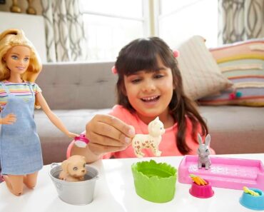 Barbie Play ‘n Wash Pets Doll & Playset – Only $11!