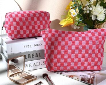 Checkered Cosmetic Bags (2 Count) – Only $9.30!