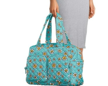No Boundaries Women’s Double Pocket Weekender Teal Dust Peace Floral – Only $11.72!