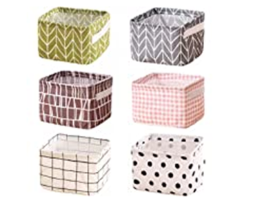 Foldable Storage Basket – Set of 6 Small Collapsible Canvas Containers – Just $11.89! Think Easter baskets!