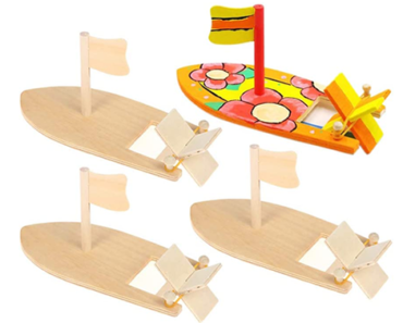 6 Pack DIY Wood Sailboat Model Kits with Rubber Band Paddles – Just $12.99!