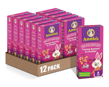 Annie’s Macaroni and Cheese, Bunny Pasta with Yummy Cheese, 6 oz Box – Pack of 12 – Just $12.74!