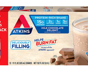 Atkins Gluten Free Protein-Rich Shake, Milk Chocolate Delight, Keto Friendly – Pack of 12 – Just $11.88!
