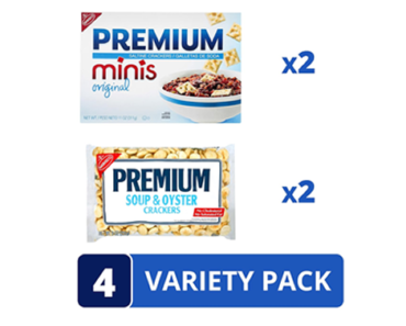 Premium Saltine Crackers Variety Pack, 2 Bags Oyster Crackers , 2 Boxes Minis Saltine Crackers – Just $5.69!