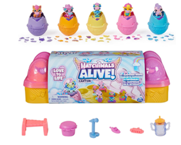Hatchimals Alive, Pink & Yellow Easter Eggs Carton with 6 Mini Figures in Self-Hatching Eggs & 11 Accessories – Just $13.49!