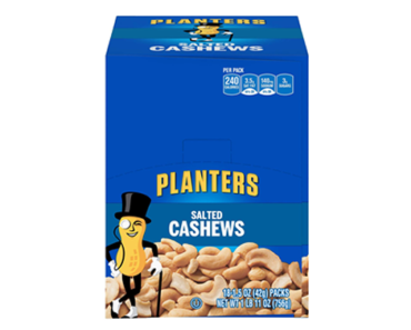 Planters Salted Cashews, 1.5 oz. Bags – 18 Pack – Just $10.98!