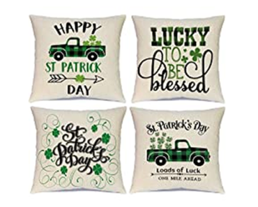 St Patrick’s Day Pillow Covers – Set of 4 -16×16 Inch – Just $7.99! Price Drop!