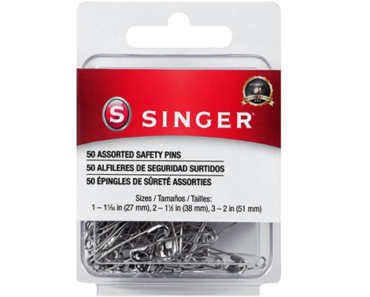 SINGER Safety Pins, 50 Count, Size 1-3 Pkg – Just $1.61!