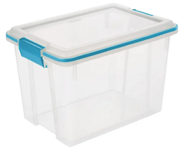 Sterilite 20 Quart Clear Gasket Box with Blue Latches & Gasket – Just $6.97!