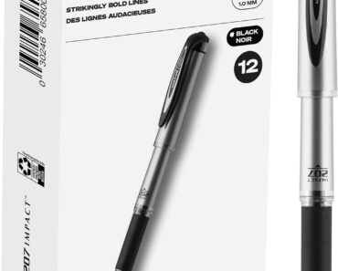 Uniball Signo 207 Impact Stick Gel Pen, 12 Black Pens – Only $7.92!