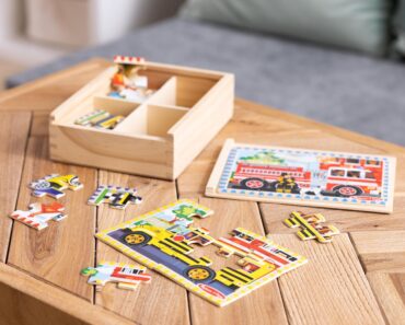 Melissa & Doug Vehicles 4-in-1 Wooden Jigsaw Puzzles – Only $7.39!