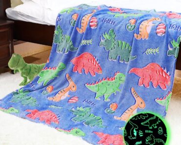 Dinosaur Glow in The Dark Blanket – Only $10.79! Prime Member Exclusive!