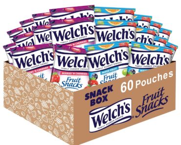 Welch’s Fruit Snacks, Mixed Fruit & Berries ‘N Cherries Bulk Variety Pack (Pack of 60) – Only $15.19!