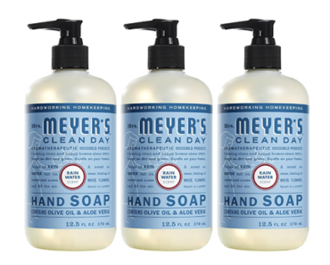 MRS. MEYER’S CLEAN DAY Hand Soap, Made with Essential Oils, Rain Water – Pack of 3 – Just $7.82!