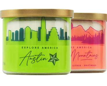 Mainstays 14 Ounce 3 Wick Candles Austin and Rocky Mountains Wraps, 2 Pack – Just $6.48!