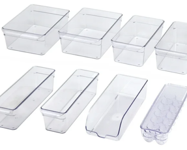 Mainstays Clear Plastic Fridge Organization Bin 8-Pack Set – Just $9.17!