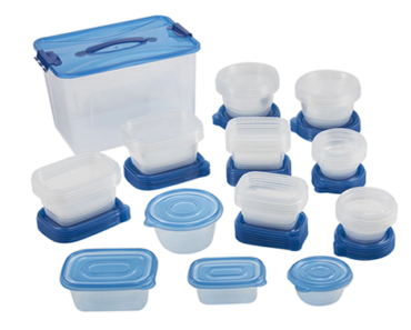 Mainstays 92 Piece Food Storage Variety Value Set, Blue Lids – Just $9.98!