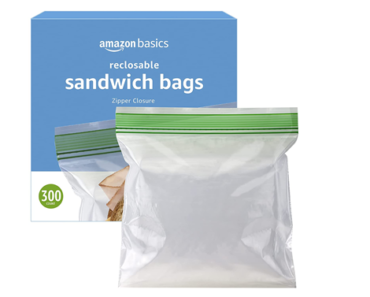 Amazon Basics Sandwich Storage Bags, 300 Count – Just $6.21!