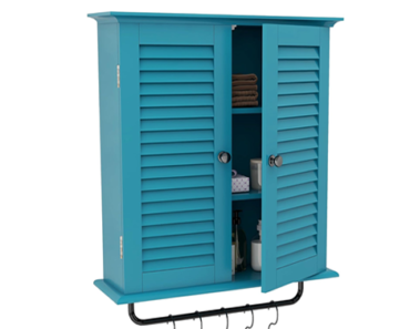 Turquoise Designer Bathroom Wall Cabinet/Medicine Cabinet – Just $29.99!