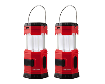 2 Pack Rechargeable Solar LED Camping Lanterns/Flashlights – Just $18.99!