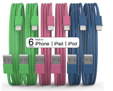 iPhone Charger Fast Charging Lightning Cables 6 Pack (3/3/6/6/6/10 FT) – Just $5.99!