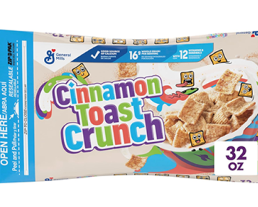 Cinnamon Toast Crunch Breakfast Cereal, Crispy Cinnamon Cereal, Value Bag, 32 oz – Just $3.87!