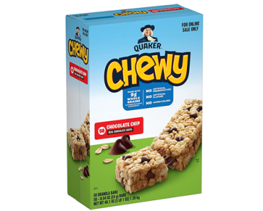Quaker Chewy Granola Bars, Chocolate Chip, 58 Count – Just $10.46!