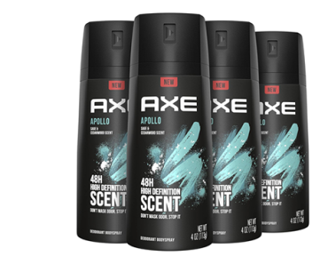 AXE Apollo Body Spray Deodorant, Sage & Cedarwood – Pack of 4 – Just $9.99! AXE Apollo Body Spray Deodorant, Sage & Cedarwood – Pack of 4 – Just $9.99!