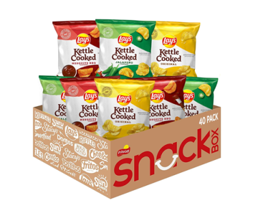 Lay’s Kettle Cooked Potato Chips, Variety Pack, Pack of 40 – Just $15.16!