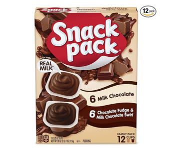 Snack Pack Milk Chocolate and Chocolate Fudge/Milk Chocolate Swirl, 12 Count Pudding Cups – Just $2.12!