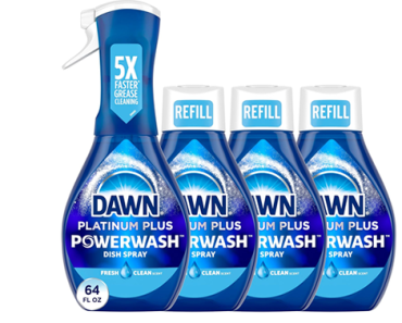 Dawn Platinum Powerwash Dish Spray, Dish Soap Liquid, Fresh Scent Bundle, 1 Spray+3 Refills – Just $11.63! Prime Big Deal Days 2025! Dawn Platinum Powerwash Dish Spray, Dish Soap Liquid, Fresh Scent Bundle, 1 Spray+3 Refills – Just $11.63! Prime Big Deal Days 2025!