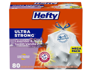 Hefty Ultra Strong Tall Kitchen Trash Bags, Lavender & Sweet Vanilla Scent, 13 Gallon, 80 Count – Just $8.36! Prime Big Deal Days 2025!
