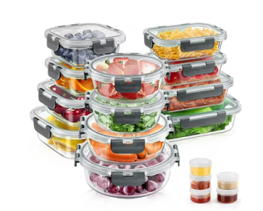 34pcs Glass Food Storage Containers with Lids Set – Just $31.99! Walmart Deals Event!