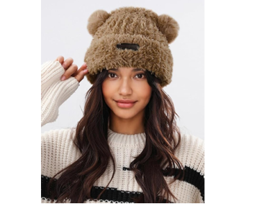 Cute Fuzzy Bear Ears Beanie Hat  – Just $13.41! Amazon Cyber Monday Deals!