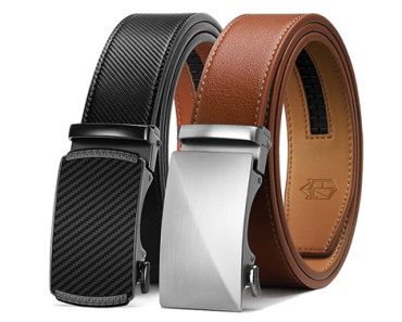 Ratchet Leather Belt for Men – 2 Pack, Trim to Fit – Just$18.99!