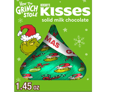 HERSHEY’S KISSES Grinch Solid Milk Chocolate, Christmas Candy – Just $1.69!