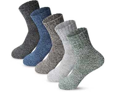 Wool Warm Thick Knit Cozy Crew Soft Socks – 5 Pairs – Just $6.59! Amazon Black Friday Week Deals!