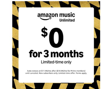 Prime Members: Get 3 months FREE of Amazon Music Unlimited! Prime Members: Get 3 months FREE of Amazon Music Unlimited!