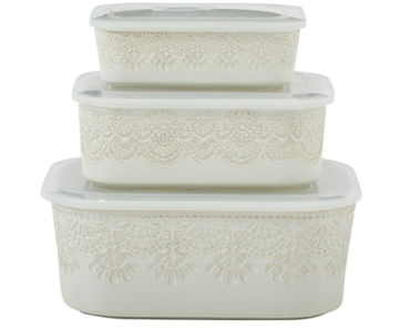 The Pioneer Woman Vintage Lace 6-Piece Nesting Casserole Bakeware Set with Lids – Just $21.97!