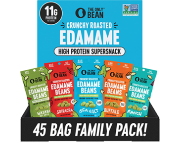 The Only Bean – Edamame Beans Snack, Variety Pack – 0.9oz (Pack of 45) – Just $25.98!
