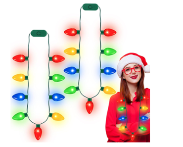 2 Pack Christmas Light Necklace, 9 LED Bulbs – Just $5.59! Arrives in Time!