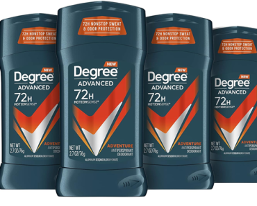 Degree Men Antiperspirant Deodorant Adventure Freshness and Odor Protection, Pack of 4 – Just $10.11! Degree Men Antiperspirant Deodorant Adventure Freshness and Odor Protection, Pack of 4 – Just $10.11!