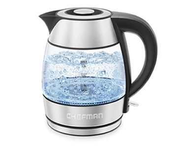 Chefman Rapid Boil 1.2L Electric Tea Kettle with Removable Lid – Just $15.00! In Store Pick Up!