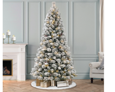 7.5 ft Pre-Lit Flocked Lakewood Spruce Artificial Christmas Tree – Just $76.00! Walmart Cyber Deals PRICE DROP!