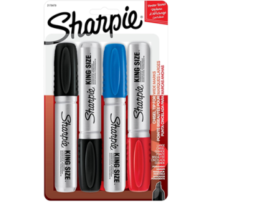 Sharpie King Size Permanent Marker, Large Chisel Tip 4-count – Just $3.07!